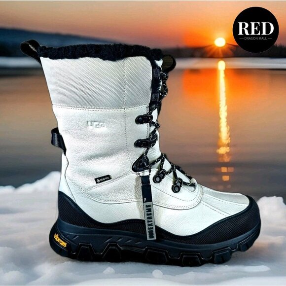 UGG Adirondack Meridian Waterproof White Leather Boots - Women's Size 9 - Picture 6 of 14